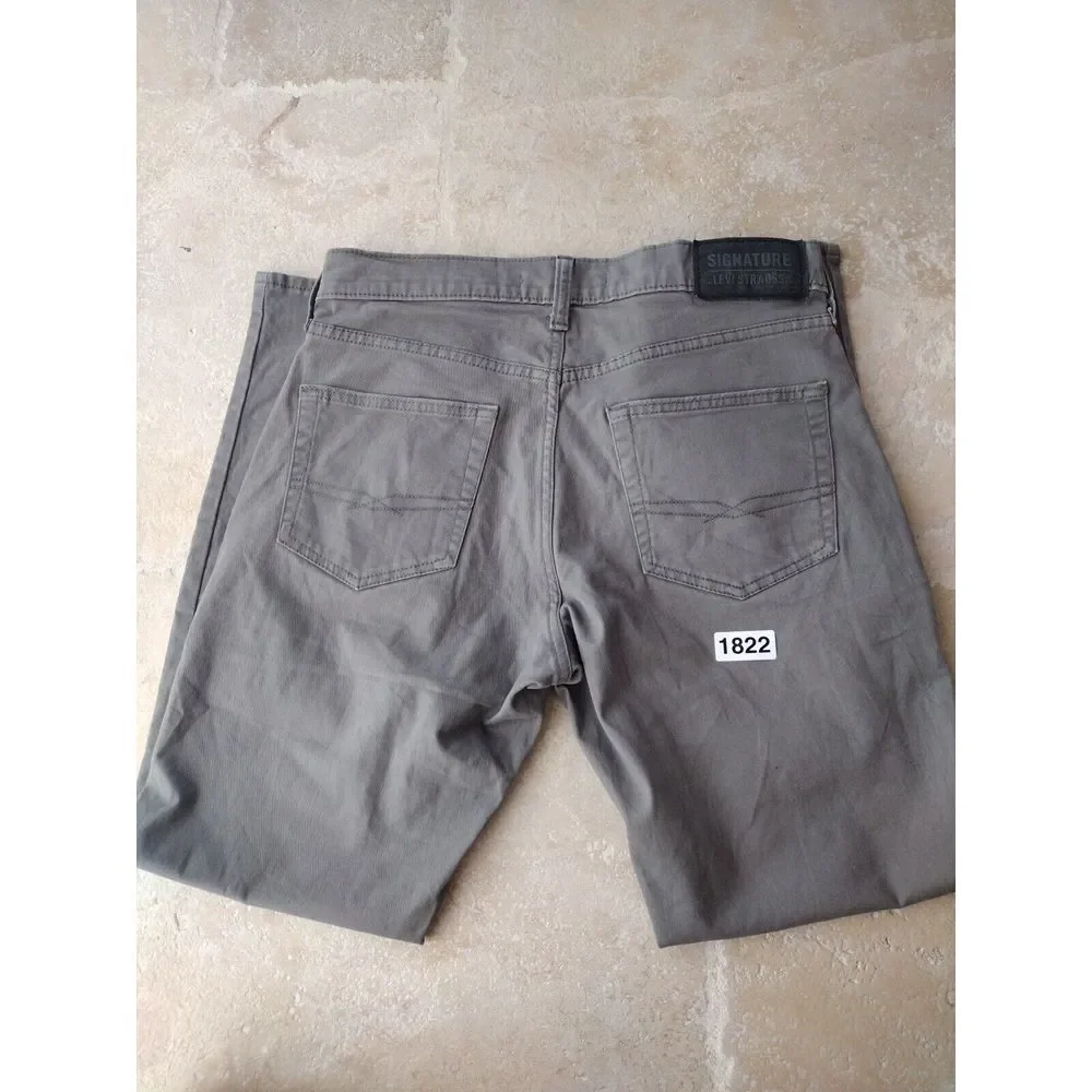 Levi's Jeans Men's 29WX30L Gray Twill‎ Athletic Zip Pocket Stretch Streight Leg